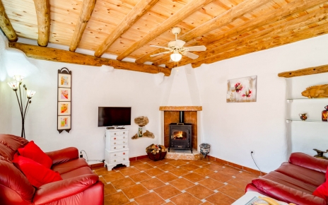 Lounge with wood burner